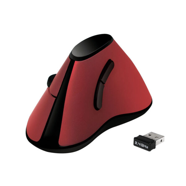 55502.jpg Logilink Ergonomisch Vertikaal Optical USB-A Rood Wirel