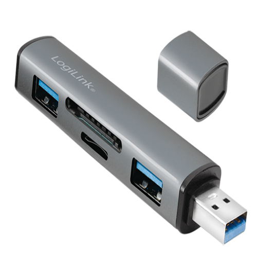 64359.jpg LogiLink 2 Port, USB-A --> USB-A 3.2 + cardreader