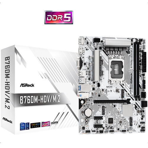 ASRock 1700 B760M-HDV/M.2 - DDR5/2xM.2/DP/HDMI/VGA/wit